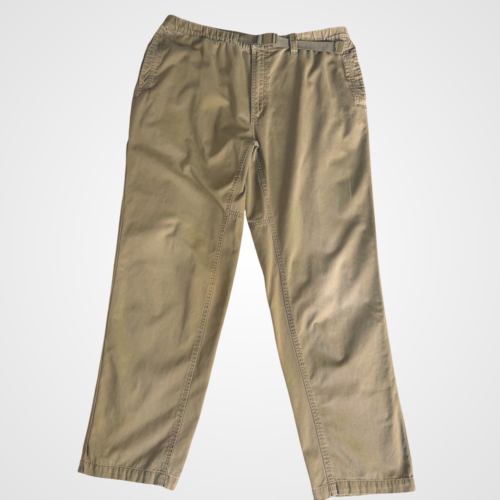 Columbia Mens Khaki Cargo Pants Elastic Waist Belted Outdoor Casual Size Large‎